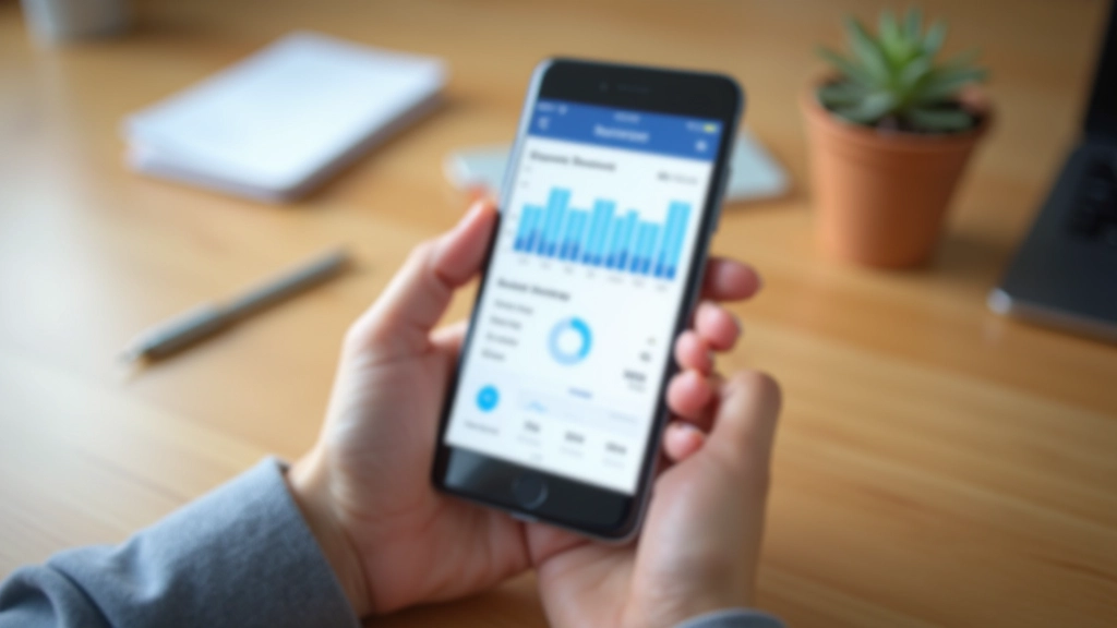 Mobilní aplikace banky s přehledem příjmů a výdajů na displeji telefonu