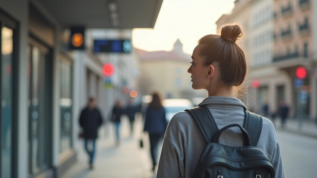 Mladá žena u autobusu